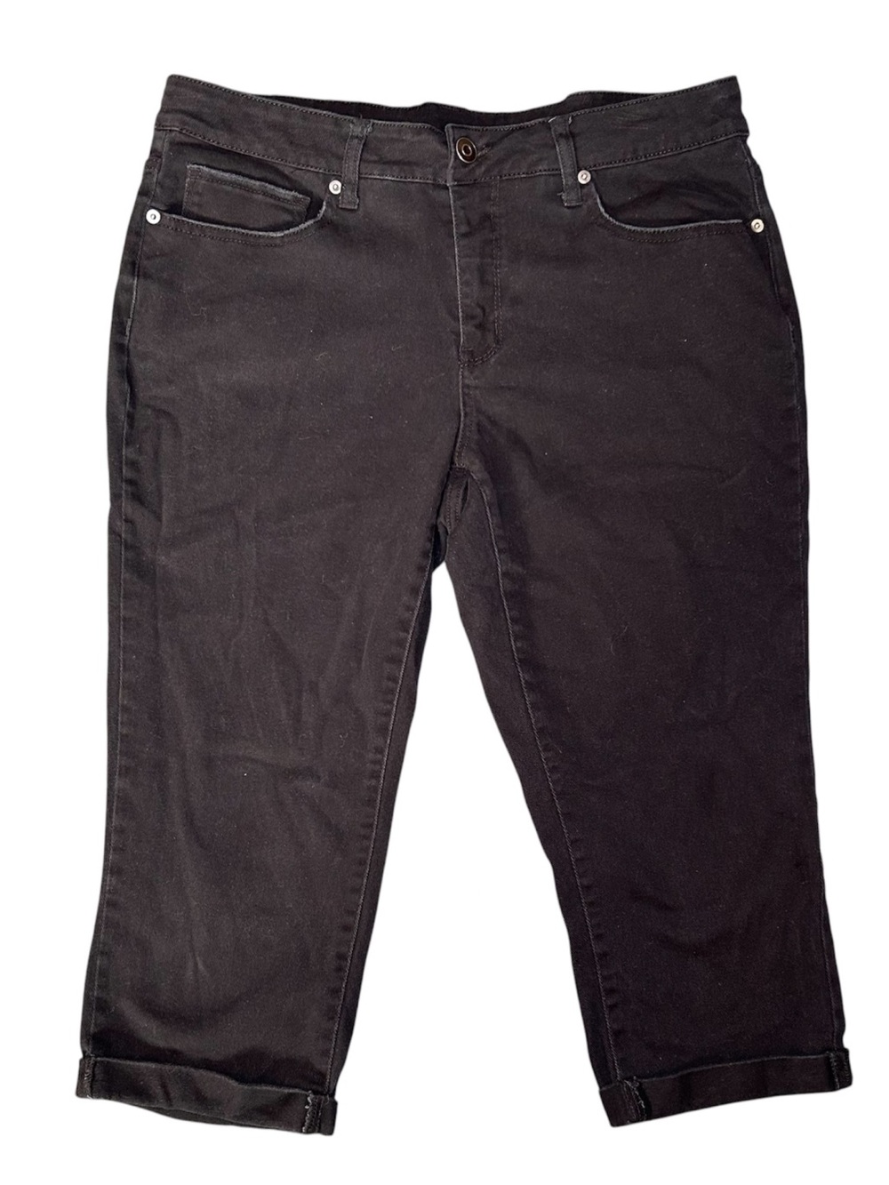 Time & true black Womens Capri Jeans high Rise Sz 16 high rise stretch #314